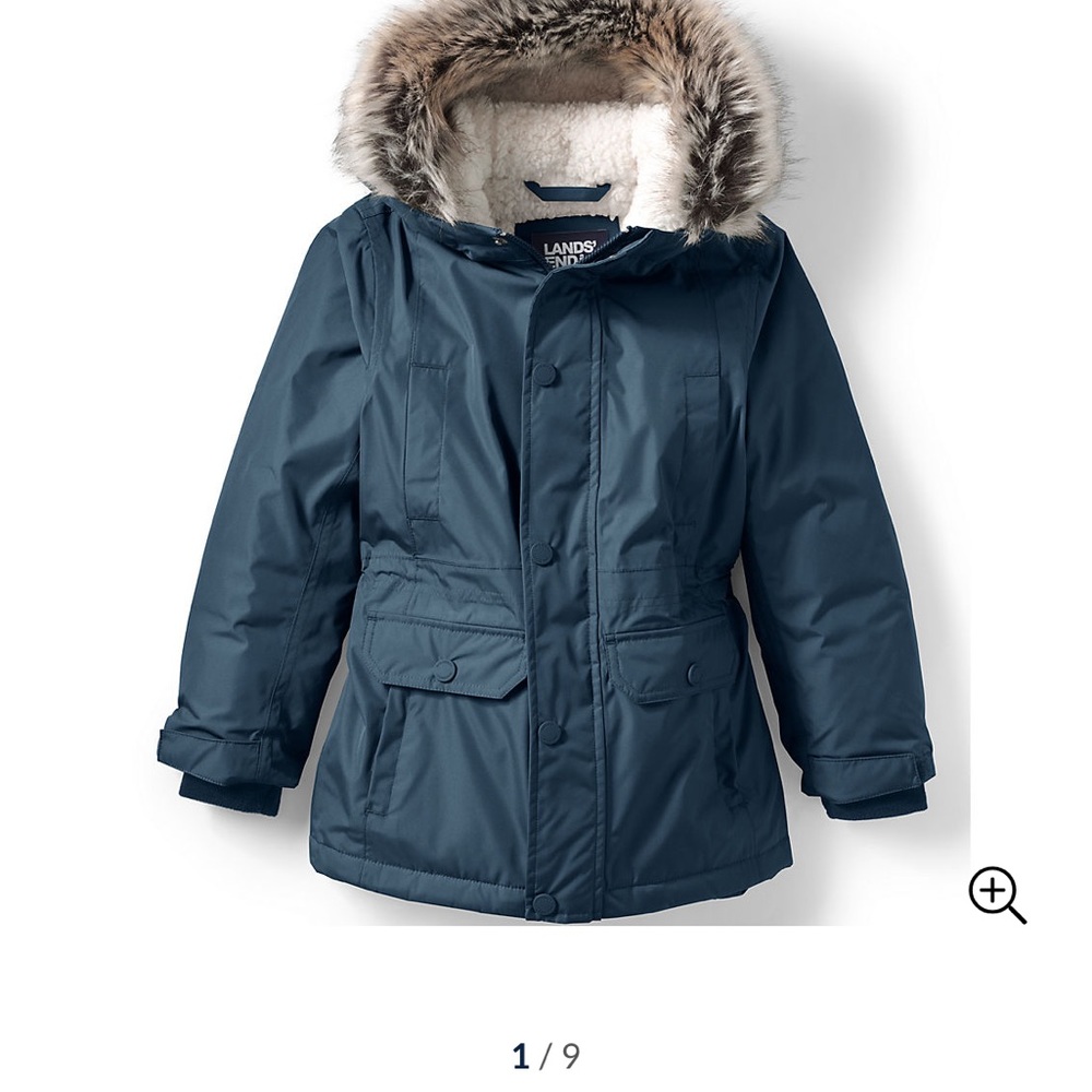 Winter Coat. Lands End Kids Navy Size L or 10-12. Worn one year.Great condition